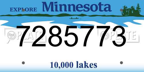 7285773 Minnesota License Plate