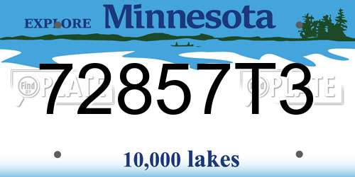 72857T3 Minnesota License Plate