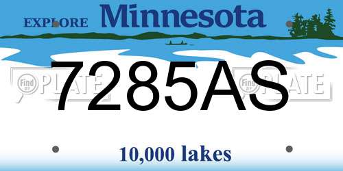 7285AS Minnesota License Plate