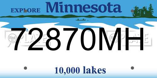 72870MH Minnesota License Plate