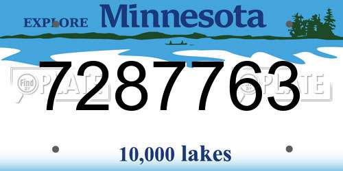 7287763 Minnesota License Plate