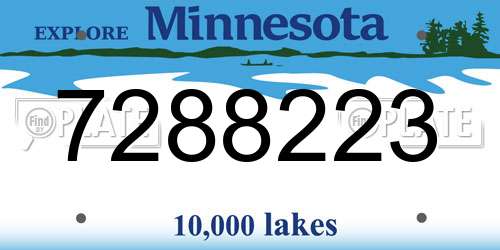 7288223 Minnesota License Plate
