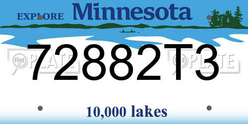 72882T3 Minnesota License Plate