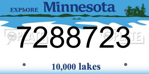 7288723 Minnesota License Plate