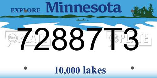 72887T3 Minnesota License Plate