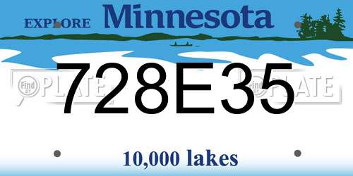 728E35 Minnesota License Plate