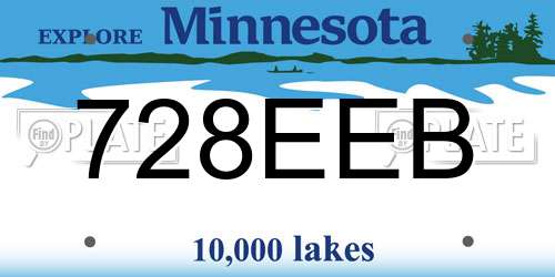 728EEB Minnesota License Plate