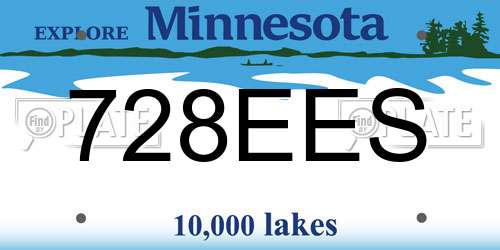 728EES Minnesota License Plate