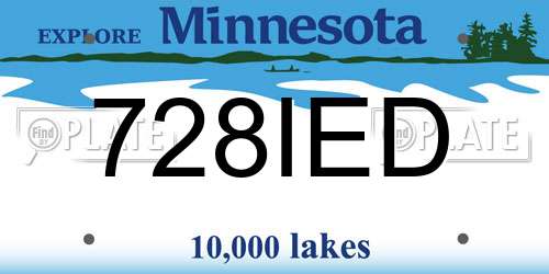 728IED Minnesota License Plate