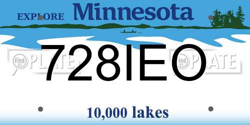728IEO Minnesota License Plate