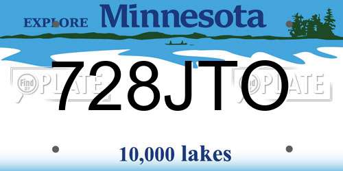 728JTO Minnesota License Plate