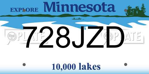 728JZD Minnesota License Plate
