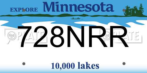 728NRR Minnesota License Plate