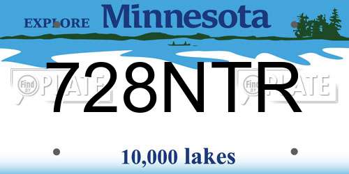 728NTR Minnesota License Plate