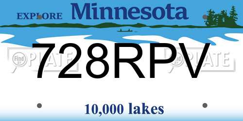 728RPV Minnesota License Plate