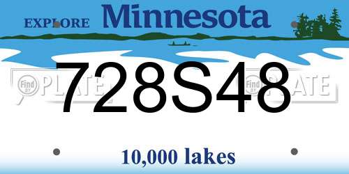 728S48 Minnesota License Plate