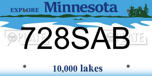 728SAB Minnesota License Plate