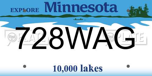 728WAG Minnesota License Plate
