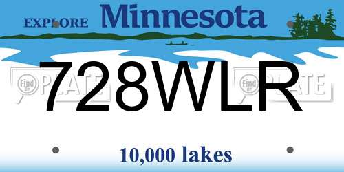 728WLR Minnesota License Plate