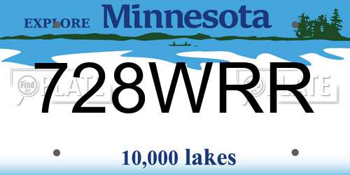 728WRR Minnesota License Plate