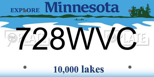 728WVC Minnesota License Plate