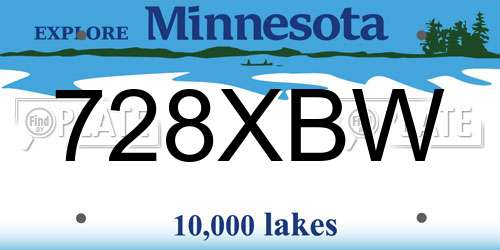 728XBW Minnesota License Plate