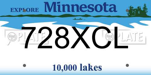 728XCL Minnesota License Plate