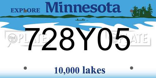 728Y05 Minnesota License Plate