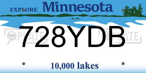 728YDB Minnesota License Plate