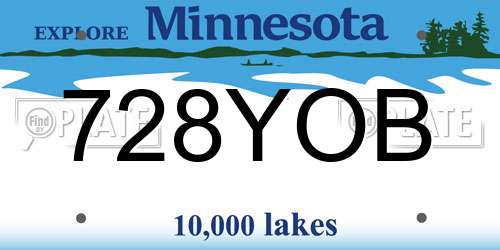 728YOB Minnesota License Plate