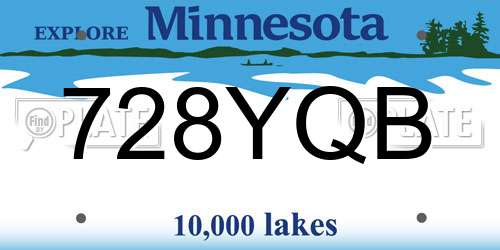 728YQB Minnesota License Plate