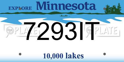 7293IT Minnesota License Plate