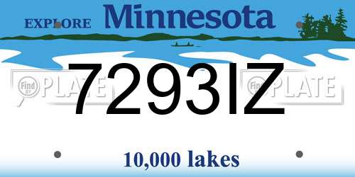 7293IZ Minnesota License Plate