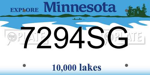 7294SG Minnesota License Plate