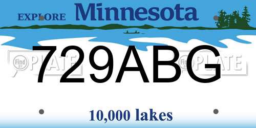 729ABG Minnesota License Plate