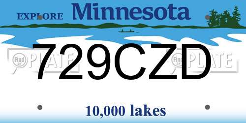729CZD Minnesota License Plate