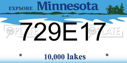 729E17 Minnesota License Plate