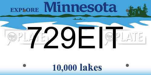 729EIT Minnesota License Plate
