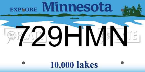 729HMN Minnesota License Plate