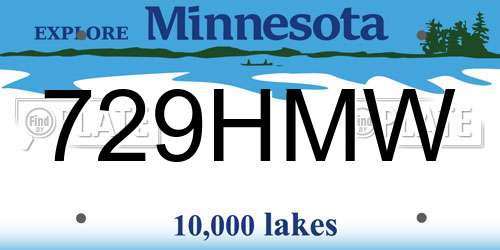 729HMW Minnesota License Plate