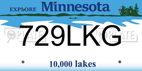 729LKG Minnesota License Plate