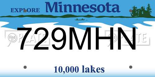 729MHN Minnesota License Plate