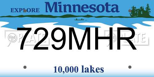 729MHR Minnesota License Plate