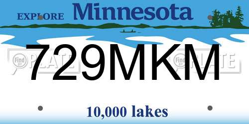 729MKM Minnesota License Plate