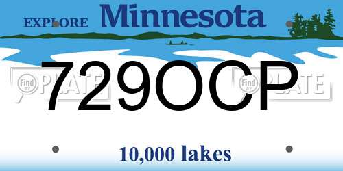 729OCP Minnesota License Plate