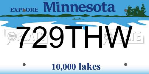 729THW Minnesota License Plate