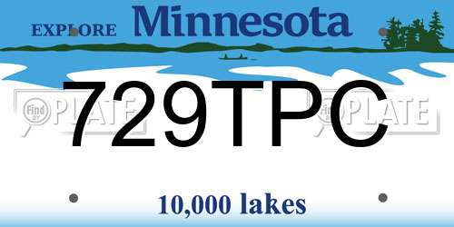 729TPC Minnesota License Plate