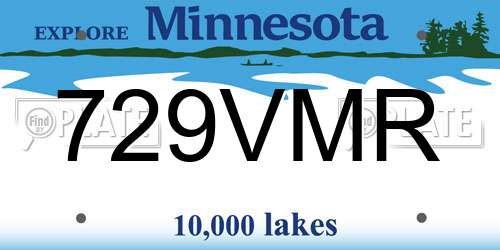 729VMR Minnesota License Plate