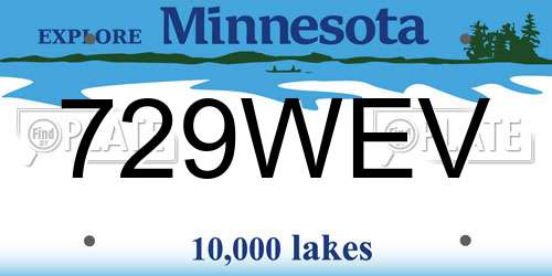 729WEV Minnesota License Plate