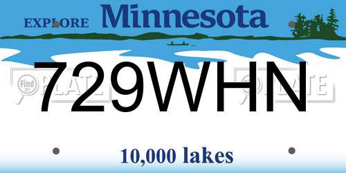 729WHN Minnesota License Plate